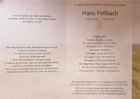 Trauerkarte Hans Fellbach 2